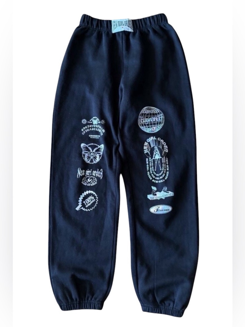New Girl Order Y2K joggers graphic sweatpants streetwear Women’s Size 8 Juniors